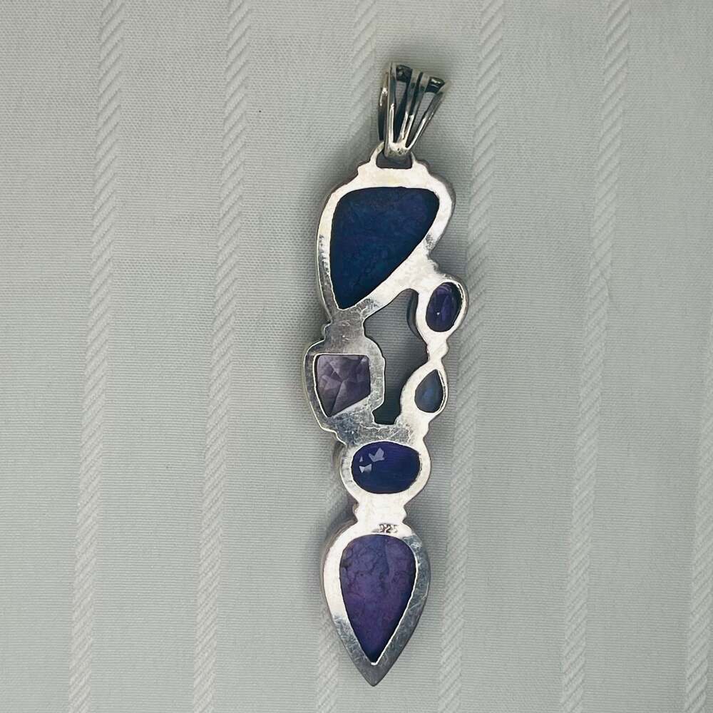 Silver Multi Gem Pendant - Picture 3 of 5
